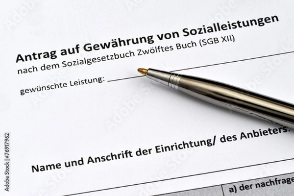 Fototapeta Sozialhilfe, SGB XII, Grundsicherung, Sozialamt, Antrag