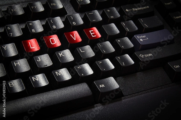 Obraz Close up  black keyboard