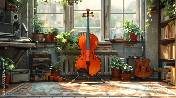 Obraz  Violin on Stand