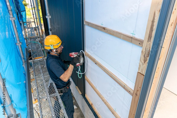 Fototapeta 建物の外壁工事