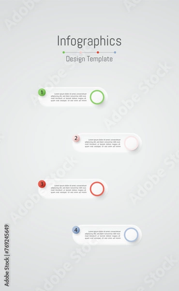 Obraz Infographic 4 options design elements for your business data. Vector Illustration.