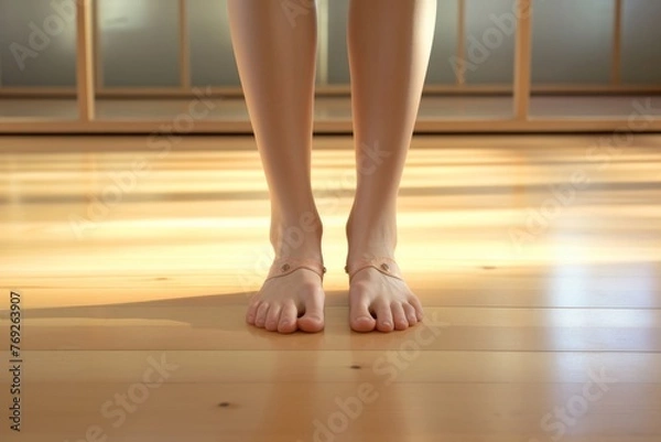 Fototapeta the beautiful and attractive leg of a girl engaging in skincare activities, epitomizing the essence of self-care and beauty routines.. Generative AI.