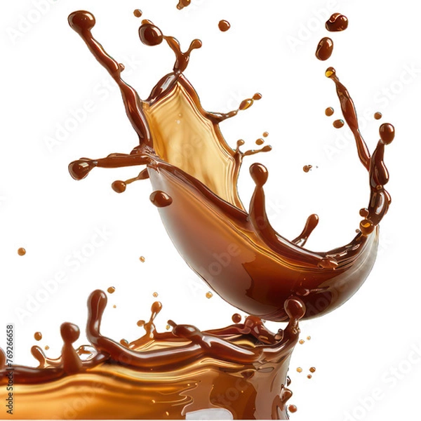 Fototapeta side view of espresso splash transparent isolated on white PNG