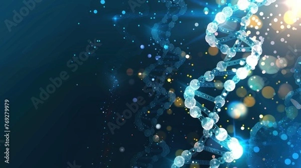 Fototapeta DNA structure, blur abstract background