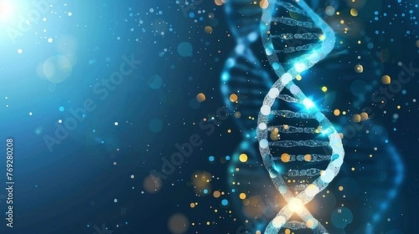 Fototapeta DNA structure, blur abstract background