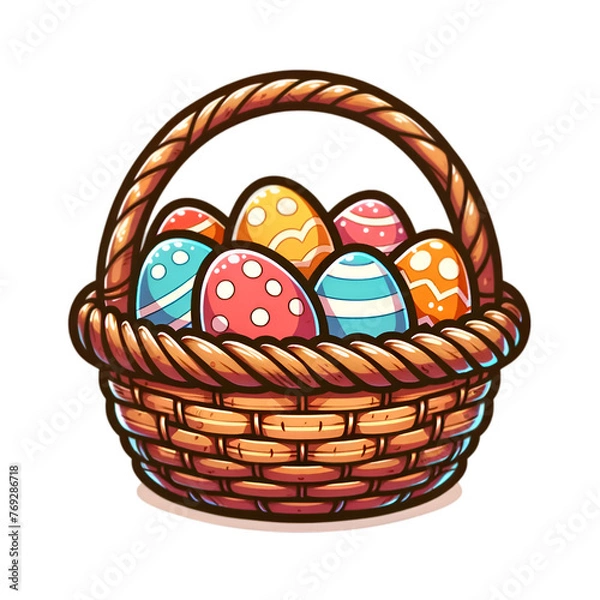 Obraz basket with eggs,generative AI