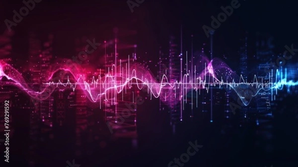 Obraz Sound wave . Dynamic vibration wallpaper.frequency modulation