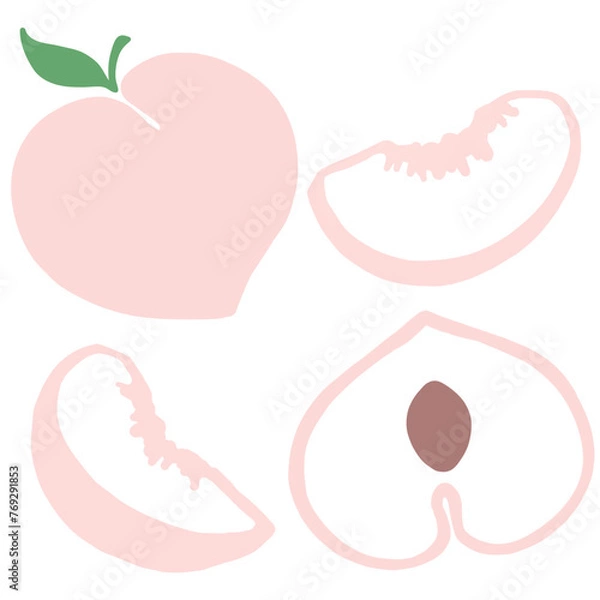 Fototapeta 복숭아 일러스트