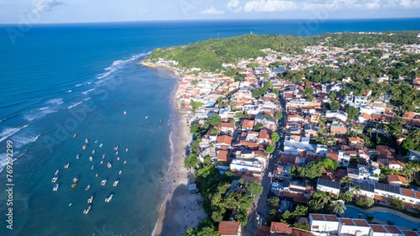 Fototapeta Aerial view of Pipa beach in Tibau do Sul, Rio Grande do Norte, Brazil