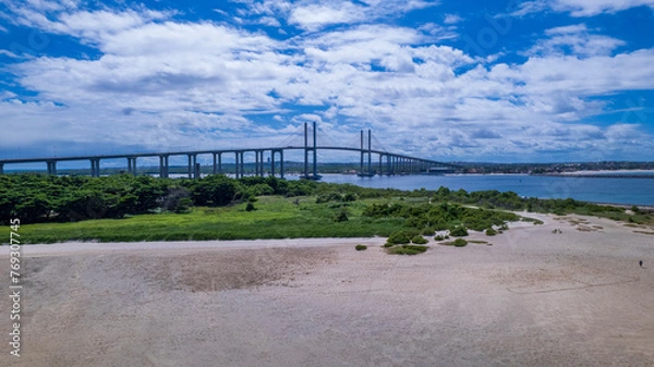 Fototapeta Aerial view of the Newton Navarro Bridge, in Natal, Rio Grande do Norte, Brazil.