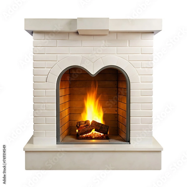 Obraz Chimney or fireplace with burning wood.