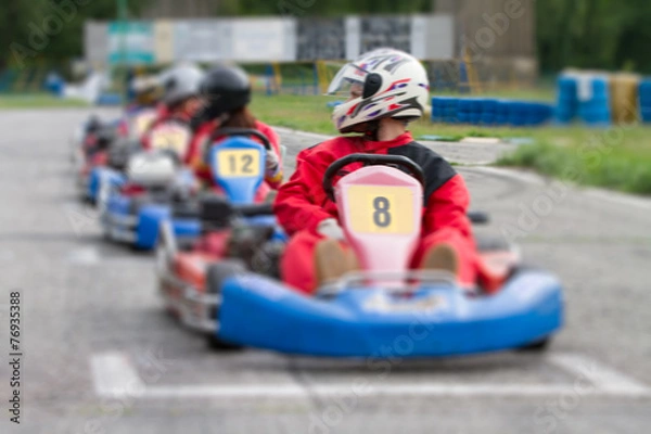 Obraz race go-kart blur effect
