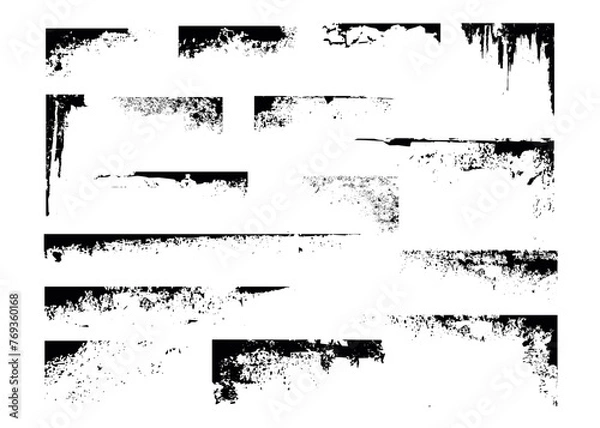 Fototapeta Set of vector grunge corners elements