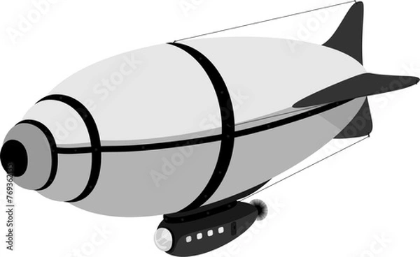 Obraz Zeppelin Airship Fantasy Vector Design.eps