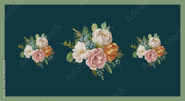 Obraz floral and botanicals vector background design.