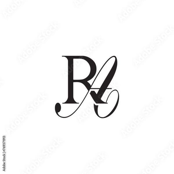 Obraz Initial Mixed Letter Logo. Logotype design. Simple Luxury Black Flat Vector RA