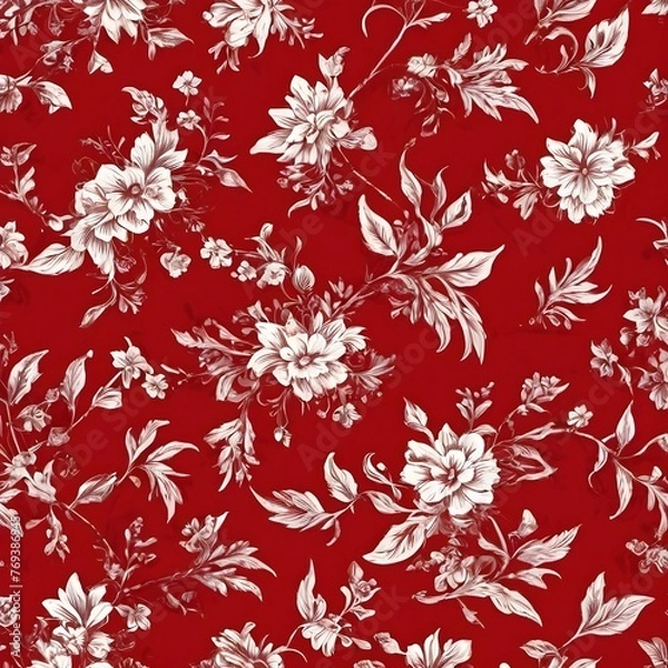 Fototapeta  All Over Flower Digital Printed pattern Digital textile design hand draw motifs beautiful    flowers
