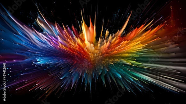 Fototapeta Abstract colorful paint splash, fantasy art