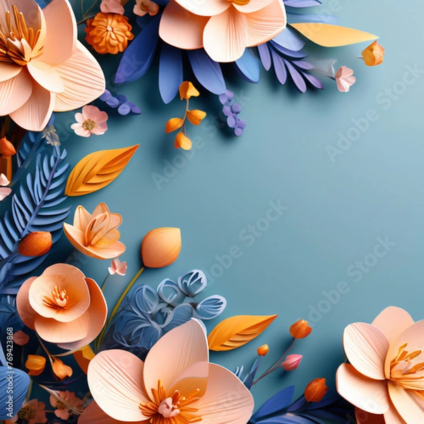 Obraz Background with flowers and leaves