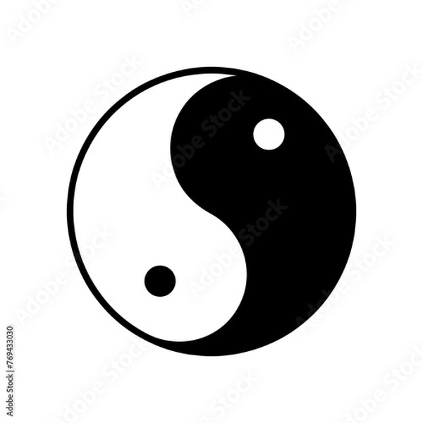 Obraz MobileYing yang is a symbol of harmony and balance. Isolated on a blank background can be edited.