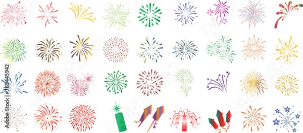 Obraz fireworks vector set