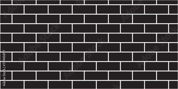Fototapeta Black brick wall background. architecture construction stone block brick wallpaper. seamless building cement concrete wall grunge background.	
