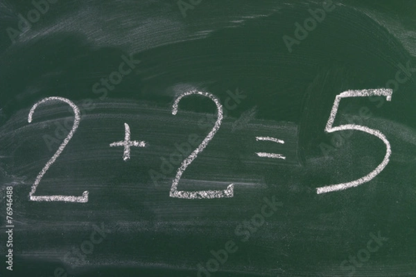 Fototapeta Math Simple Equation On Chalk Board