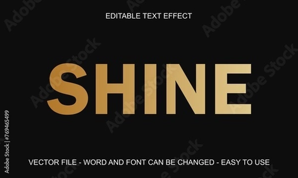 Obraz Editable text effect shiny gold mock up