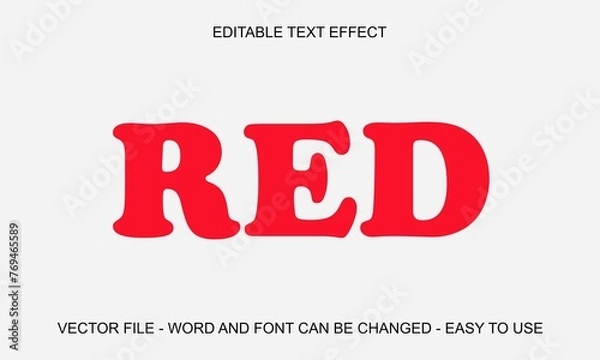 Obraz Editable text effect red 3d mock up