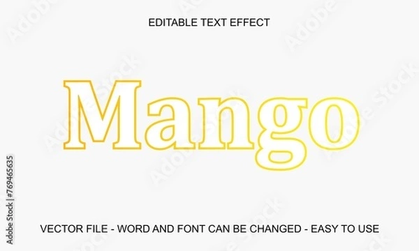 Obraz Editable text effect sweet mango fruits mock up