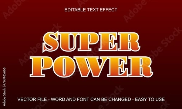 Obraz Super power editable text effect, super text style