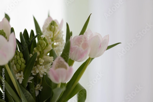 Obraz Blumen mit weiß-grauem Hintergrund, Hintergrundbild, Sliderbild