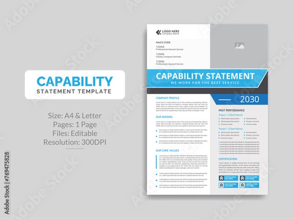 Obraz Capability Statement template design