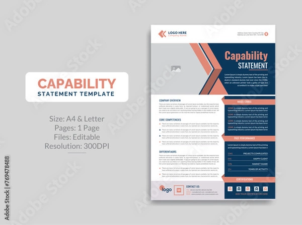 Obraz Capability Statement template design