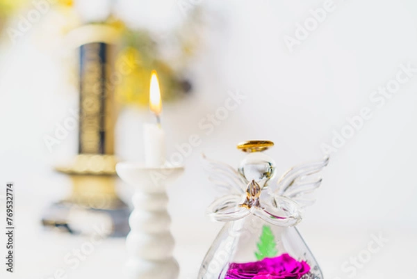 Obraz 位牌とキャンドル お葬式、宗教