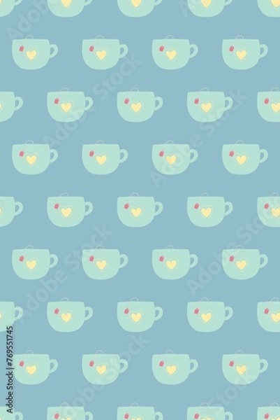 Obraz seamless pattern with tea cups