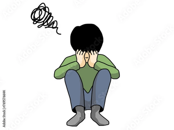 Obraz 落ち込む男性のイラスト