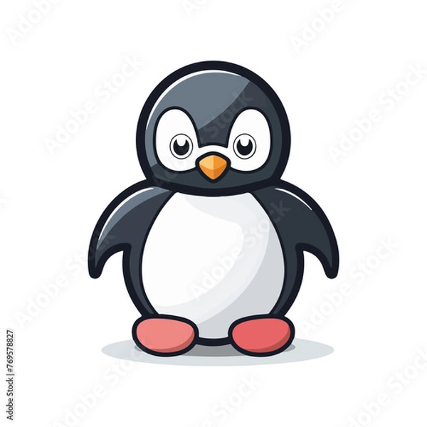 Fototapeta simple flat penguin icon vector illustration