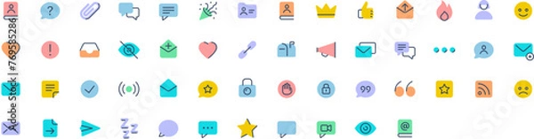 Fototapeta Set of Messaging icons