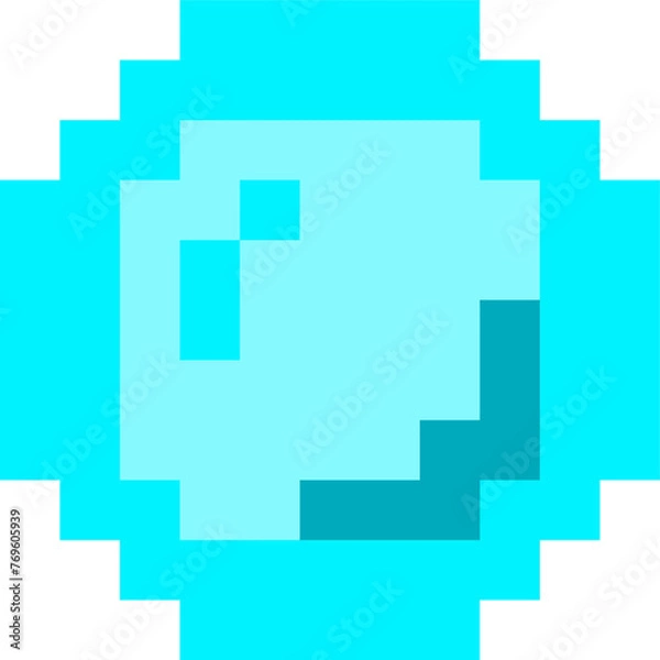 Fototapeta bubble, water bubble, blue bubble, pixel, pixel bubble