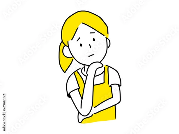 Obraz 悩む女性のイラスト