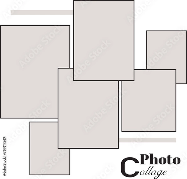 Fototapeta Collage for photos. Vector frame for pictures. Vector illustration