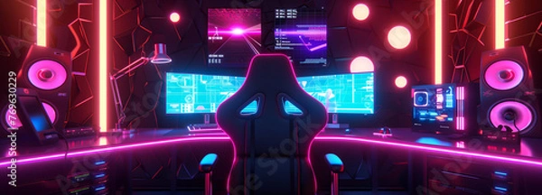 Fototapeta pc gaming setup 