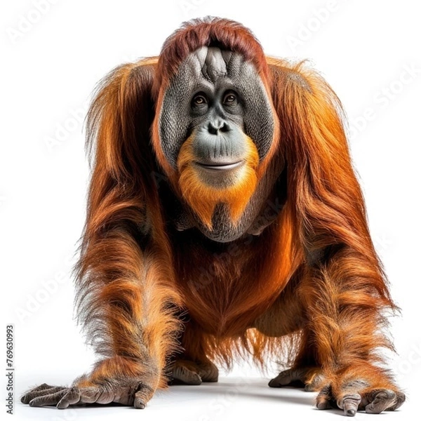 Fototapeta Orangutan, Primate isolated on white background