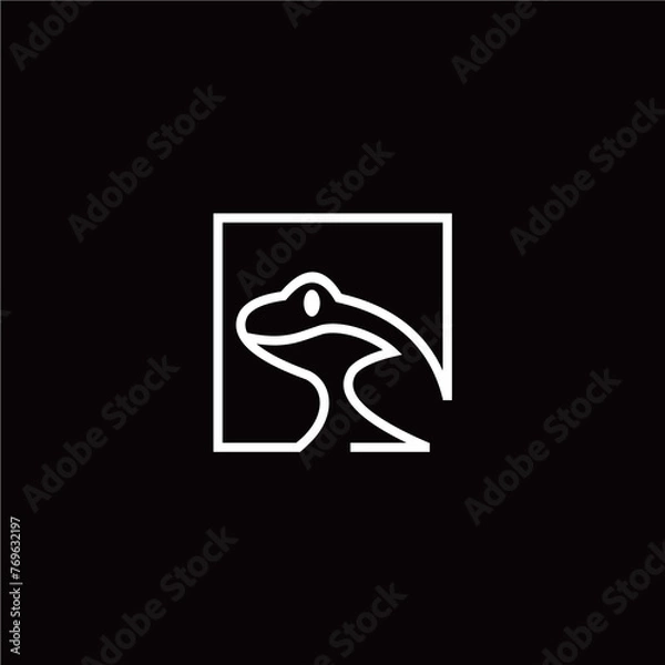 Fototapeta creative simple logo design frog line