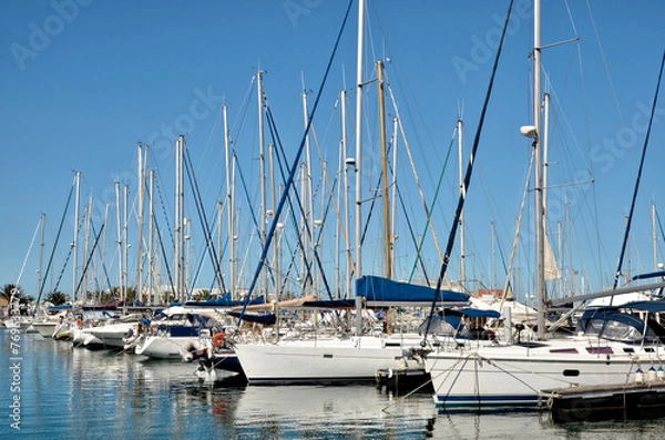 Fototapeta Marina of Canet-en-Roussillon, commune on the côte vermeille in the Pyrénées-Orientales department, Languedoc-Roussillon region, in southern France.