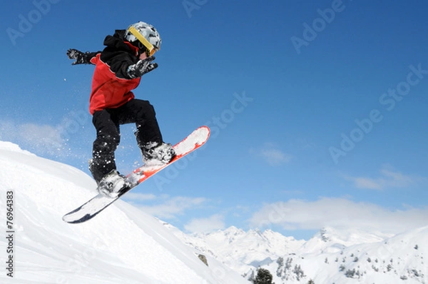Obraz Snowboard-Kid springt