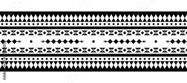 Fototapeta Ethnic border ornament vector illustration. Geometric ethnic oriental seamless pattern. Native American Mexican African Indian tribal style. Design border, textile, fabric, clothing, carpet, batik.