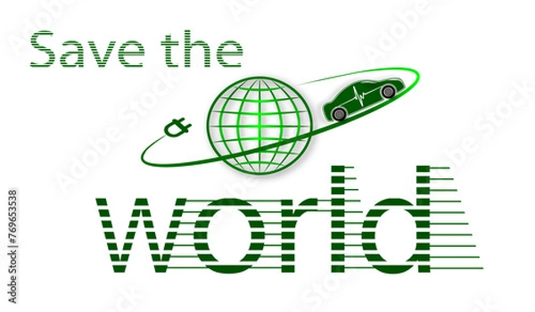 Obraz Save the world concept. Template design for concept of sustainable development and global green industry, vector illustration