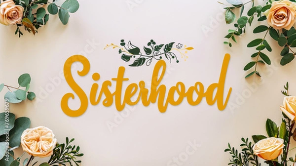 Fototapeta The image shows a single-colored background with the words "Sisterhood" written on it, as seen by ThatOtherGuy.